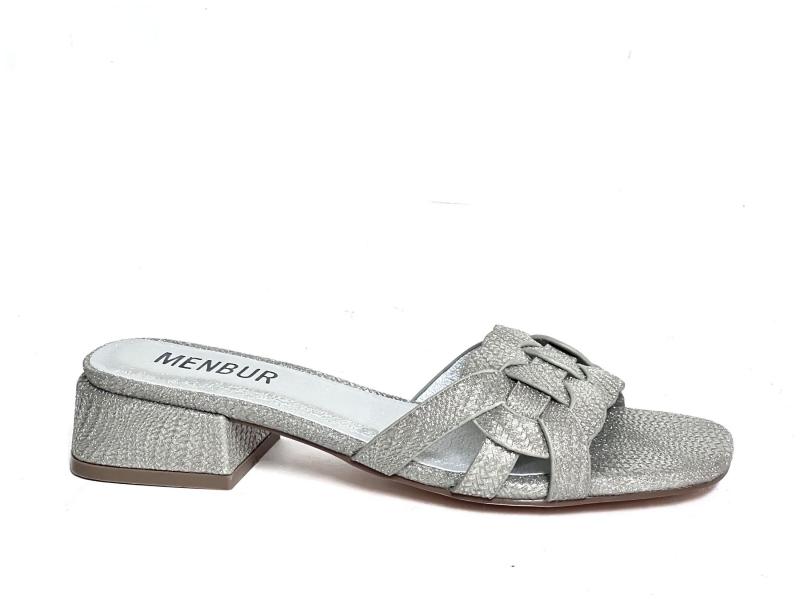 252770R09 SILVER Scarpa donna Menbur ciabatta elegante argento