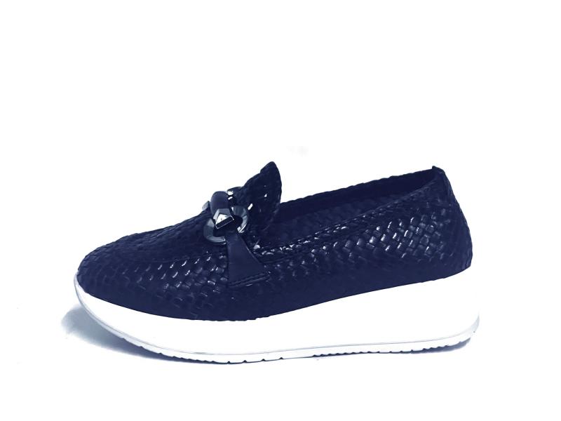 R20090 ABYSS Scarpa donna Melluso mocassino pelle blu made in Italy