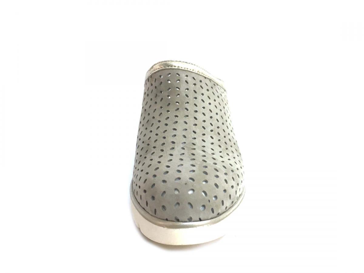 R20507 PLATINO Scarpe donna Melluso sabot zeppa traforato made in Italy