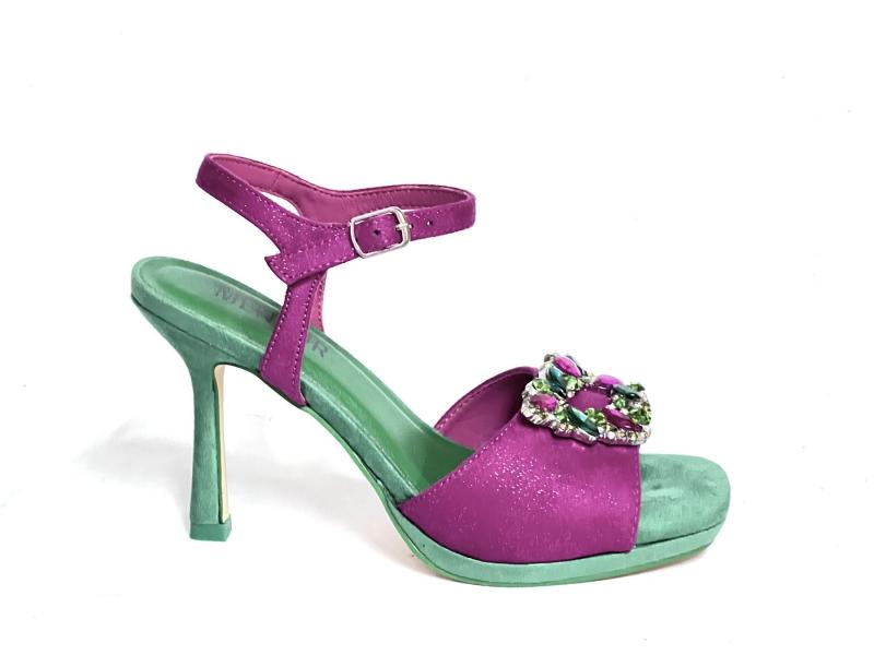 252590R18 BOUNGAINVILLEA Scarpa donna  Menbur  sandalo tacco plateau strass