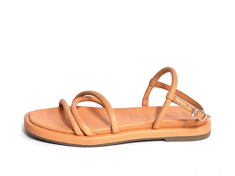 A3303 CORAL Scarpa donna Wonders sandalo basso pelle plantare gel arancio