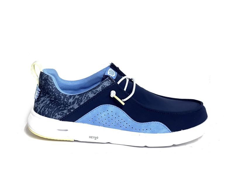 WALLYHEY20ACTIVE 4VU Scarpa uomo Hey Dude Wally Hey20 Active running tessuto blu