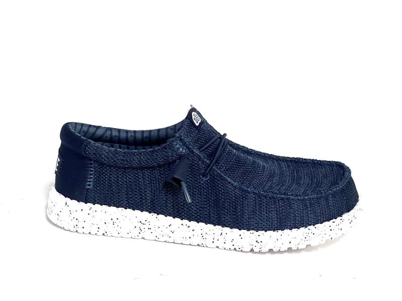 WALLYSTRETCHSOX 410 Scarpa uomo Hey Dude Eally Stretch Sox slip-on blu