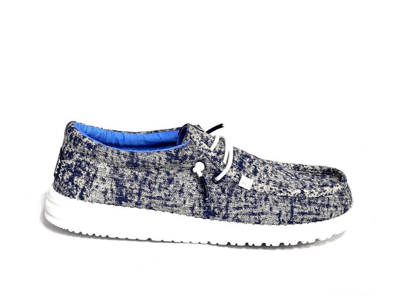 WALLYSURFWASH 4VE Scarpa uomo Hey Dude Wally Surf Wash slip-on  blu