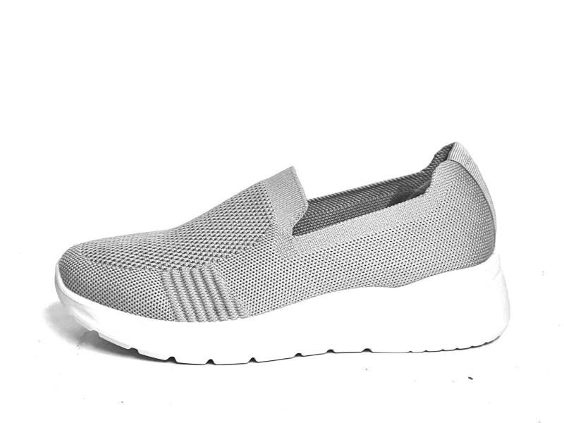 2783 GREY Scarpa donna Moda Comfort sneaker slip-on tessuto elasticizzato grigio