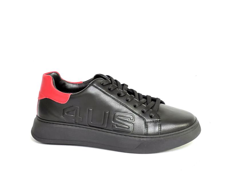 LARRY NERO Scarpa uomo 4 US Paciotti  sneaker pelle toppone rosso